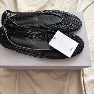 Mango Women's Black Mesh Flats
